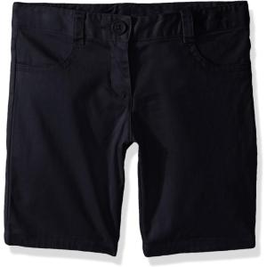 Nautica Girls School Uniform Bermuda Shorts, Pull-on Fit, Stretchy Material, Functional Pockets(Navy Su)