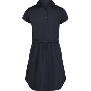 Nautica Girls School Uniform Short Sleeve Polo Dress(Navy Performance)