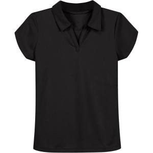 Nautica Girls’ Short Sleeve Performance Polo(Black)