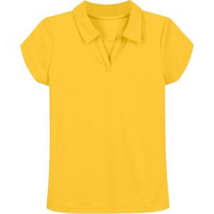 Nautica Girls’ Short Sleeve Performance Polo(Gold)