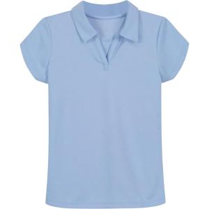 Nautica Girls’ Short Sleeve Performance Polo(Light Blue)
