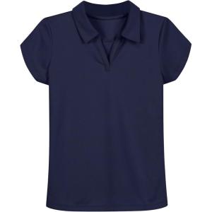 Nautica Girls’ Short Sleeve Performance Polo(Navy)
