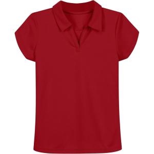 Nautica Girls’ Short Sleeve Performance Polo(Red)