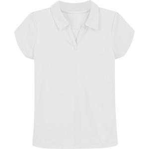 Nautica Girls’ Short Sleeve Performance Polo(White)