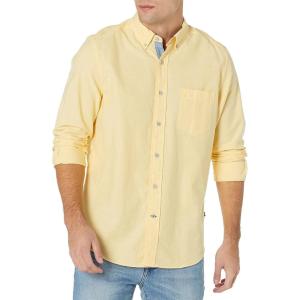Nautica Young Men’s School Uniform Long Sleeve Performance Oxford Button-Down Shirt(Corn)