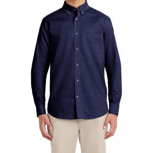 Nautica Young Men’s School Uniform Long Sleeve Performance Oxford Button-Down Shirt(Navy)