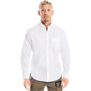 Nautica Young Men’s School Uniform Long Sleeve Performance Oxford Button-Down Shirt(Pure White)