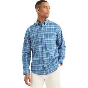 Nautica Young Men’s School Uniform Long Sleeve Performance Oxford Button-Down Shirt(Windsurf Blue)