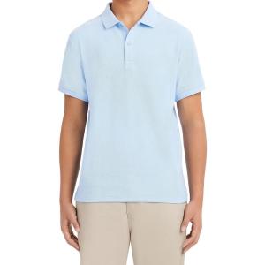 Nautica Young Men’s Uniform Short Sleeve Stretch Pique Polo(Light Blue)