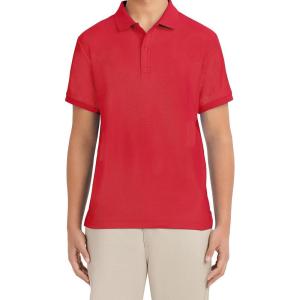 Nautica Young Men’s Uniform Short Sleeve Stretch Pique Polo(Red)