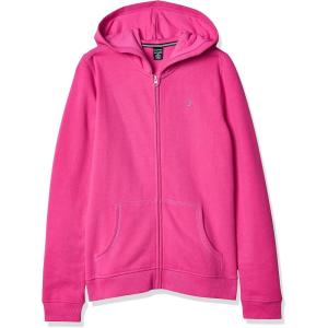 Nautica girls Fleece Full-zip Hoodie Sweatshirt(Rose)