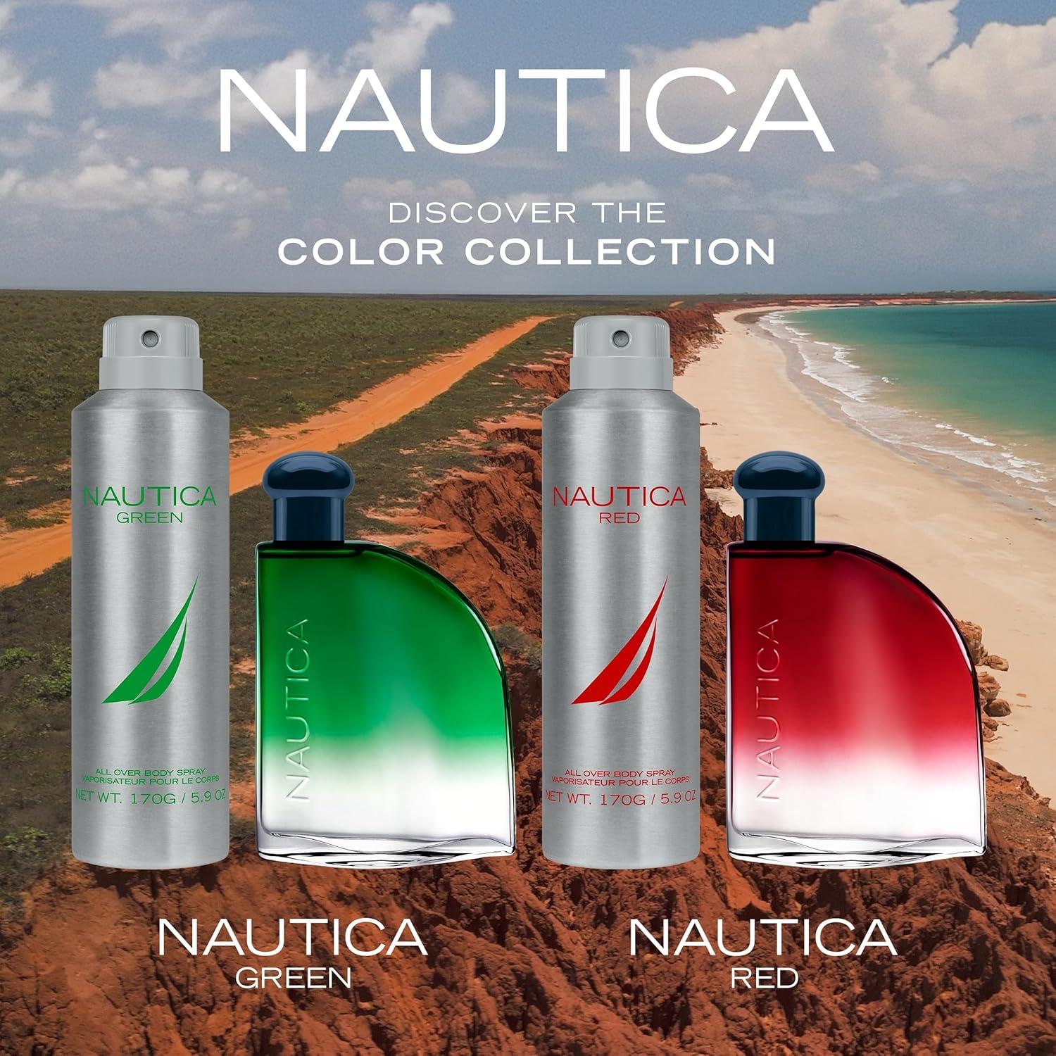 imageNautica Color Red Eau de Toilette for Men Aromatic Fougere Fragrance Notes of Black Pepper Lavender and Rosemary 16ozGreen Eau de Toilette