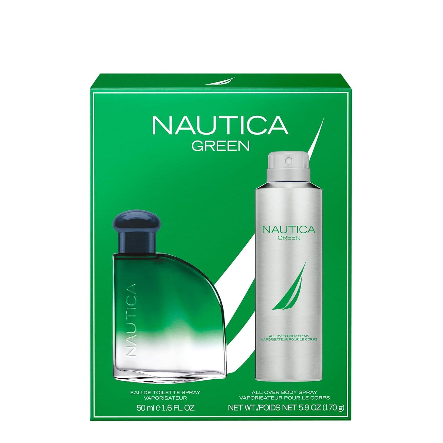 imageNautica Color Red Eau de Toilette for Men Aromatic Fougere Fragrance Notes of Black Pepper Lavender and Rosemary 16ozGreen Giftset