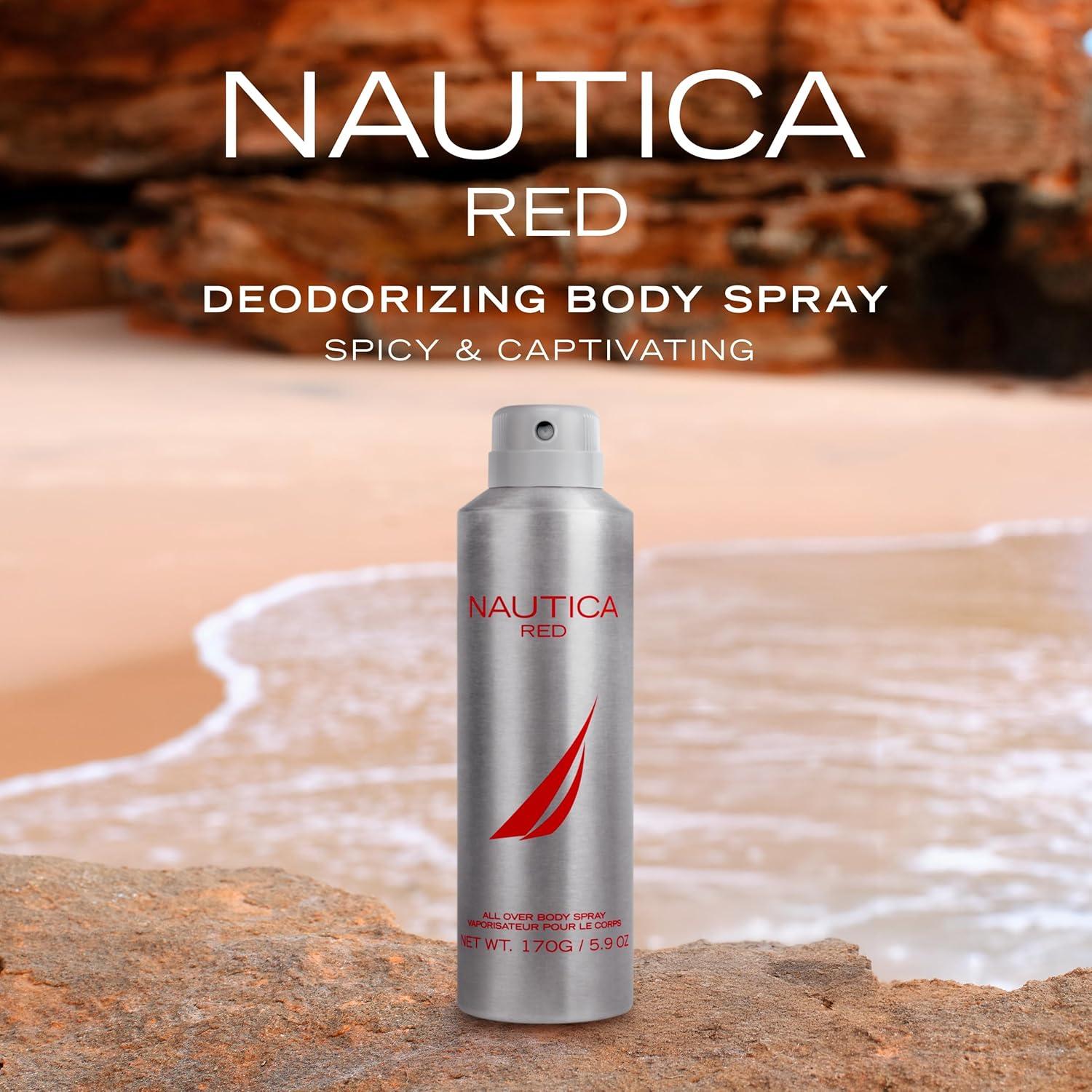 imageNautica Color Red Eau de Toilette for Men Aromatic Fougere Fragrance Notes of Black Pepper Lavender and Rosemary 16ozRed Deodorant