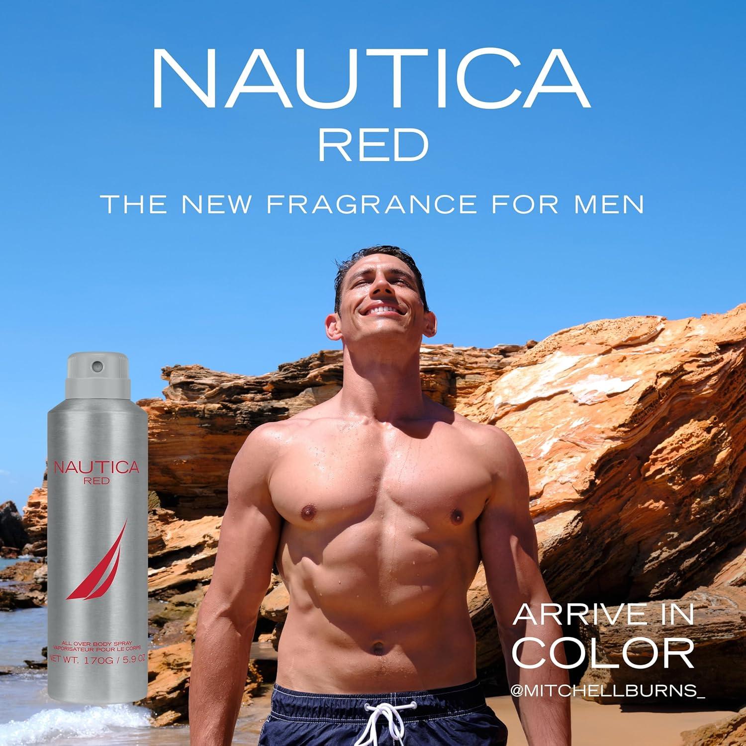 imageNautica Color Red Eau de Toilette for Men Aromatic Fougere Fragrance Notes of Black Pepper Lavender and Rosemary 16ozRed Deodorant