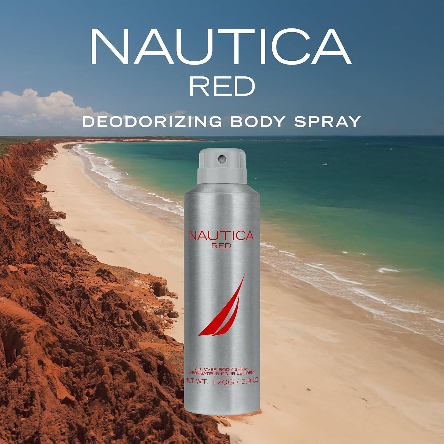 imageNautica Color Red Eau de Toilette for Men Aromatic Fougere Fragrance Notes of Black Pepper Lavender and Rosemary 16ozRed Deodorant
