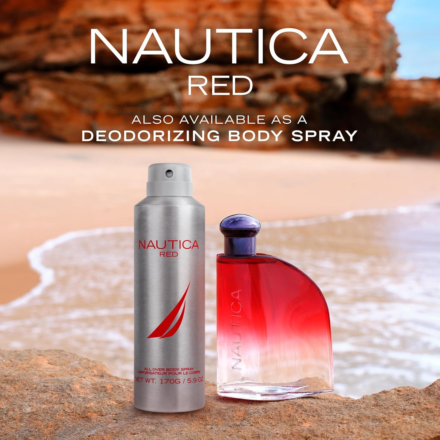 imageNautica Color Red Eau de Toilette for Men Aromatic Fougere Fragrance Notes of Black Pepper Lavender and Rosemary 16ozRed Eau de Toilette