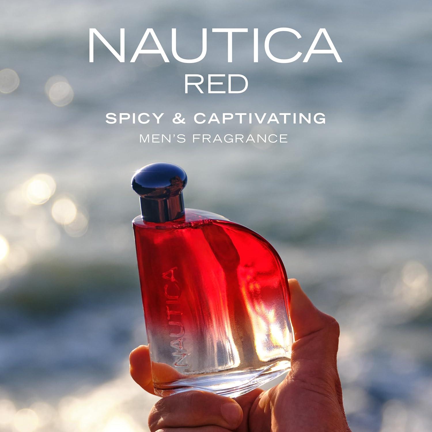 imageNautica Color Red Eau de Toilette for Men Aromatic Fougere Fragrance Notes of Black Pepper Lavender and Rosemary 16ozRed Eau de Toilette