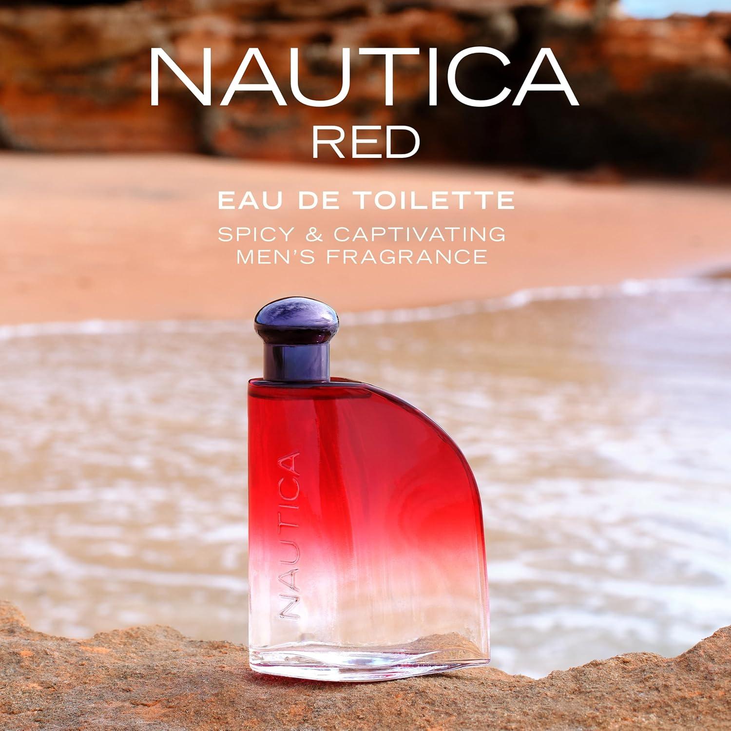 imageNautica Color Red Eau de Toilette for Men Aromatic Fougere Fragrance Notes of Black Pepper Lavender and Rosemary 16ozRed Eau de Toilette