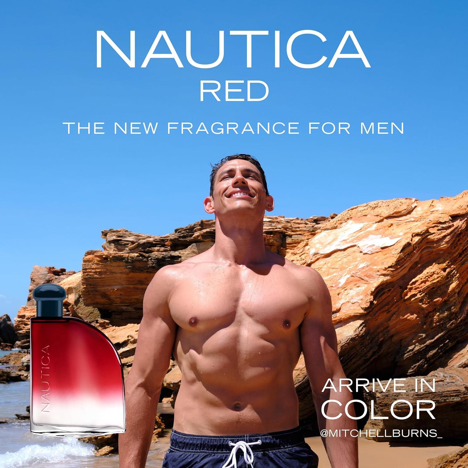 imageNautica Color Red Eau de Toilette for Men Aromatic Fougere Fragrance Notes of Black Pepper Lavender and Rosemary 16ozRed Giftset