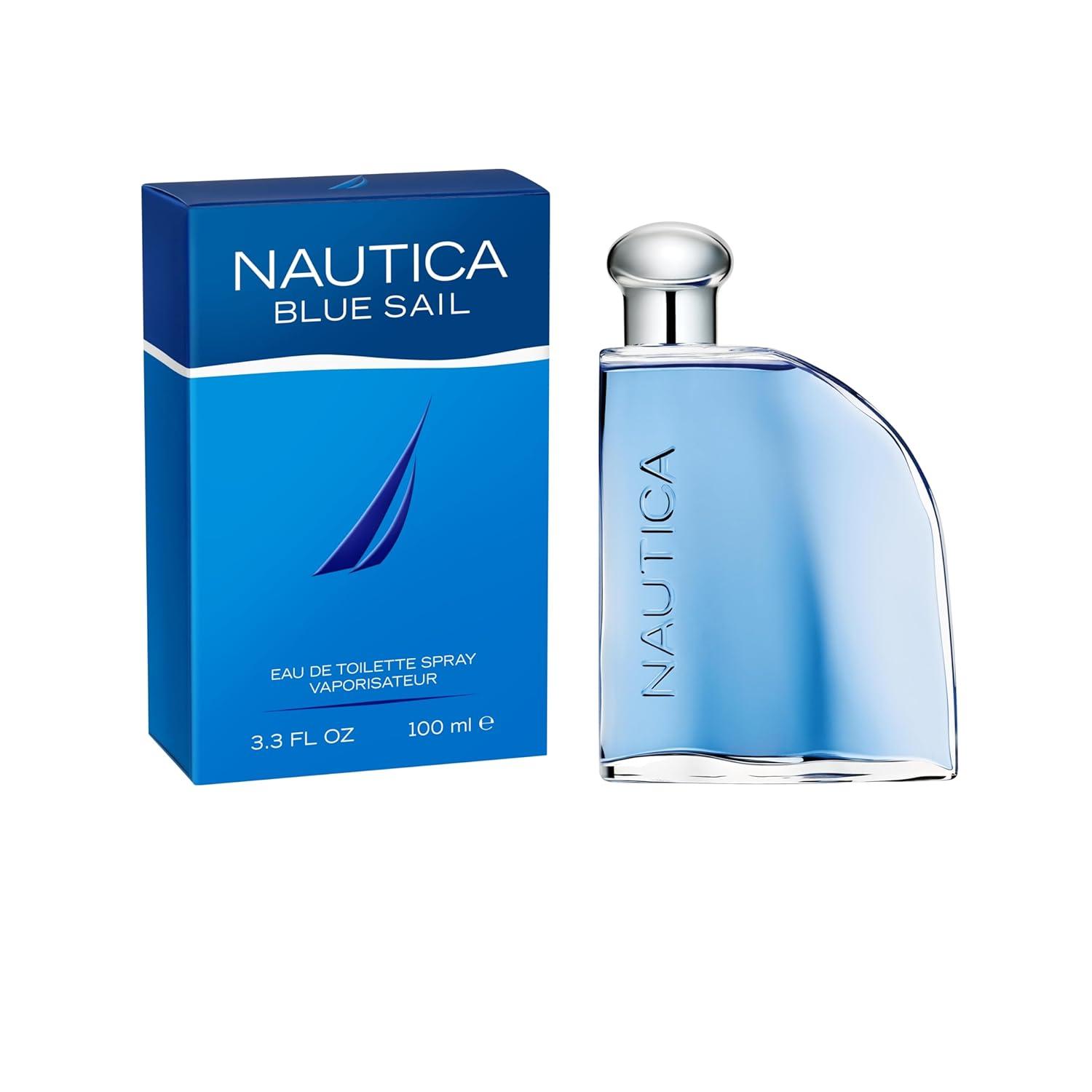 imageNautica Pure Blue Eau de Toilette 33 fl oz Pack of 1 Notes of Eucalyptus Leather and Vanilla Mens Fragrance Long Lasting Everyday Fragrance Travel SizeBlue Sail Eau de Toilette