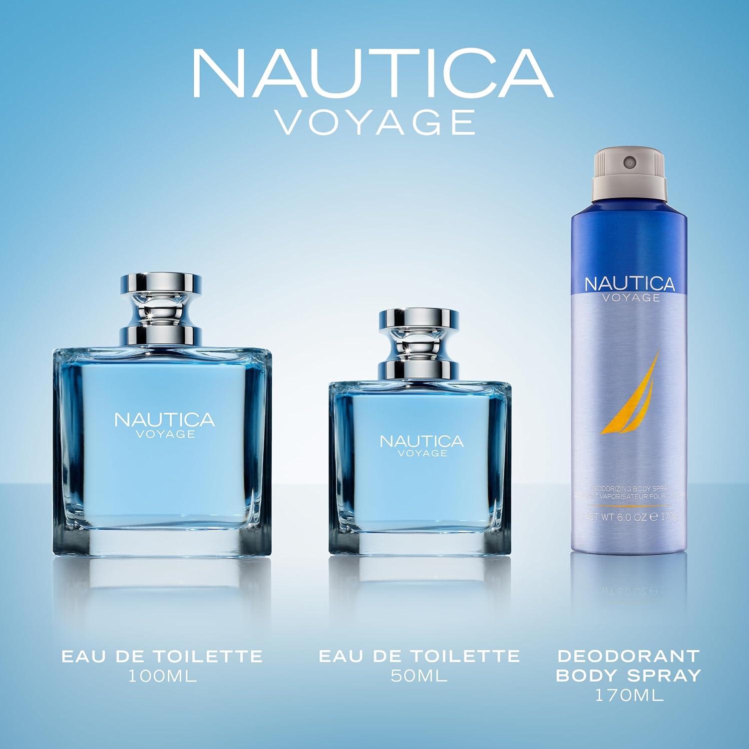 imageNautica Voyage Intense Eau de Toilette 16 fl oz Pack of 1 Notes of Vetiver Smokey Leather Mimosa Mens Fragrance Long Lasting Everyday Fragrance Travel SizeNautica Voyage Giftset