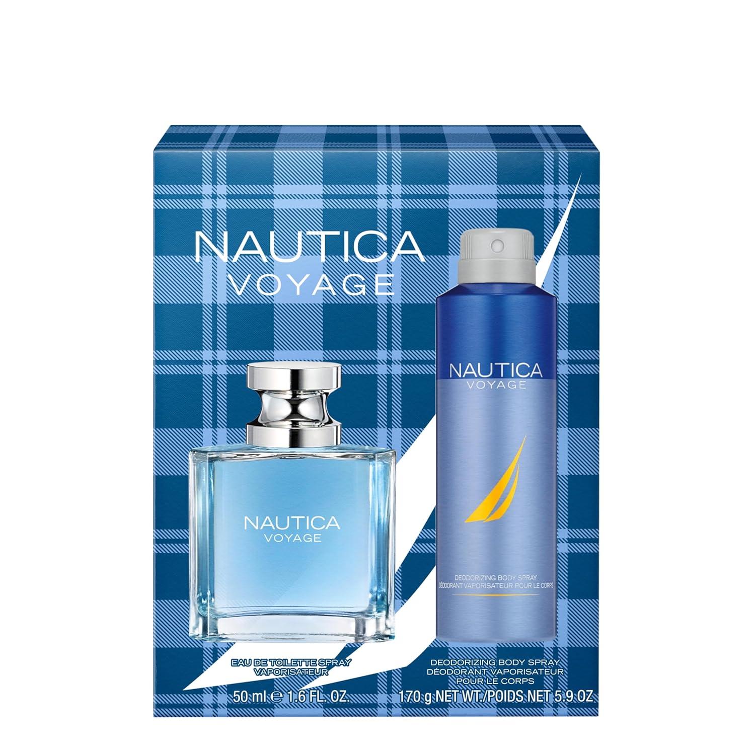 imageNautica Voyage Intense Eau de Toilette 16 fl oz Pack of 1 Notes of Vetiver Smokey Leather Mimosa Mens Fragrance Long Lasting Everyday Fragrance Travel SizeNautica Voyage Giftset