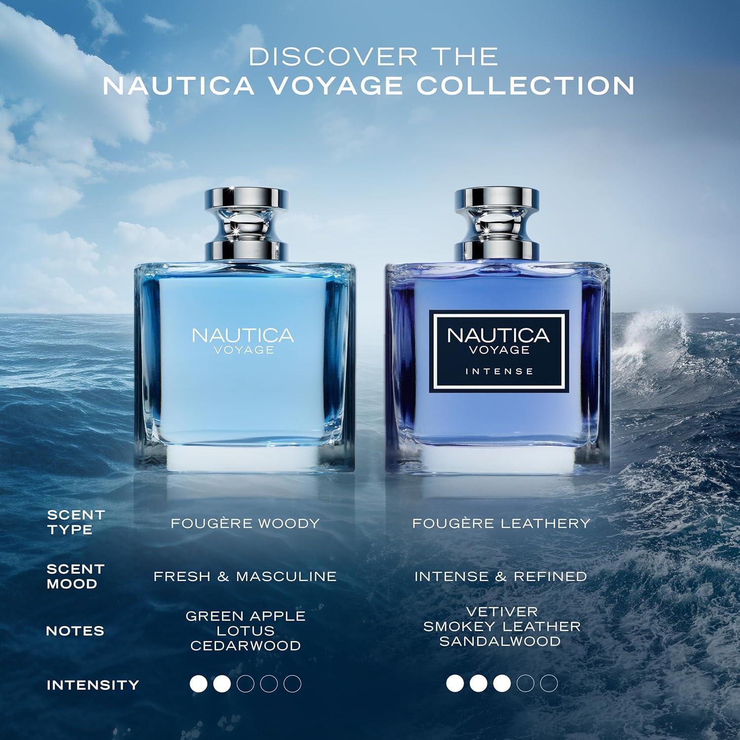 imageNautica Voyage Intense Eau de Toilette 16 fl oz Pack of 1 Notes of Vetiver Smokey Leather Mimosa Mens Fragrance Long Lasting Everyday Fragrance Travel SizeNautica Voyage