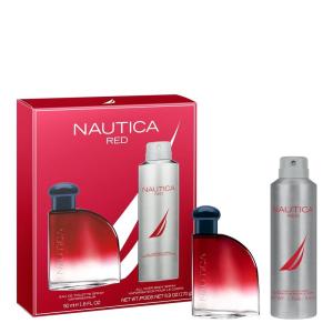 Nautica Color Red Eau de Toilette for Men, Aromatic Fougere Fragrance, Notes of Black Pepper, Lavender and Rosemary, 1.6oz(Red – Giftset)
