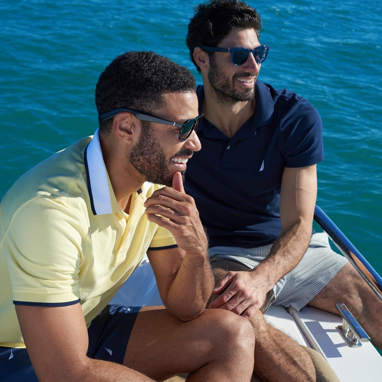 imageNautica Corsair Smart Sunglasses for Men amp Women Wireless Smart Glasses with Open Ear Speakers and Microphone Polarized UV400 Lenses Black Gradient WideCommander Black Navy Blue Standard