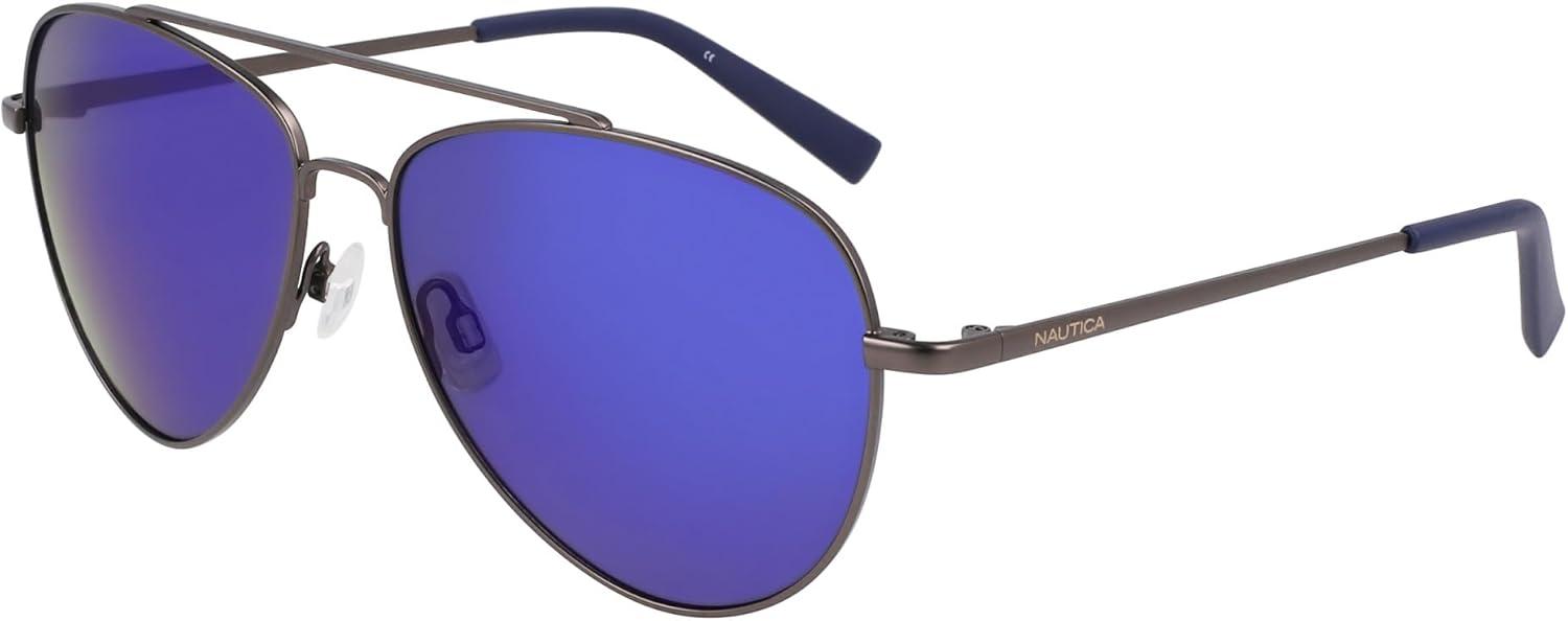 imageNautica mens N101sp Pilot SunglassesMatte Gunmetal