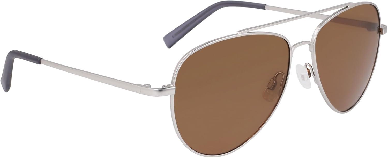 imageNautica mens N101sp Pilot SunglassesMatte Silver