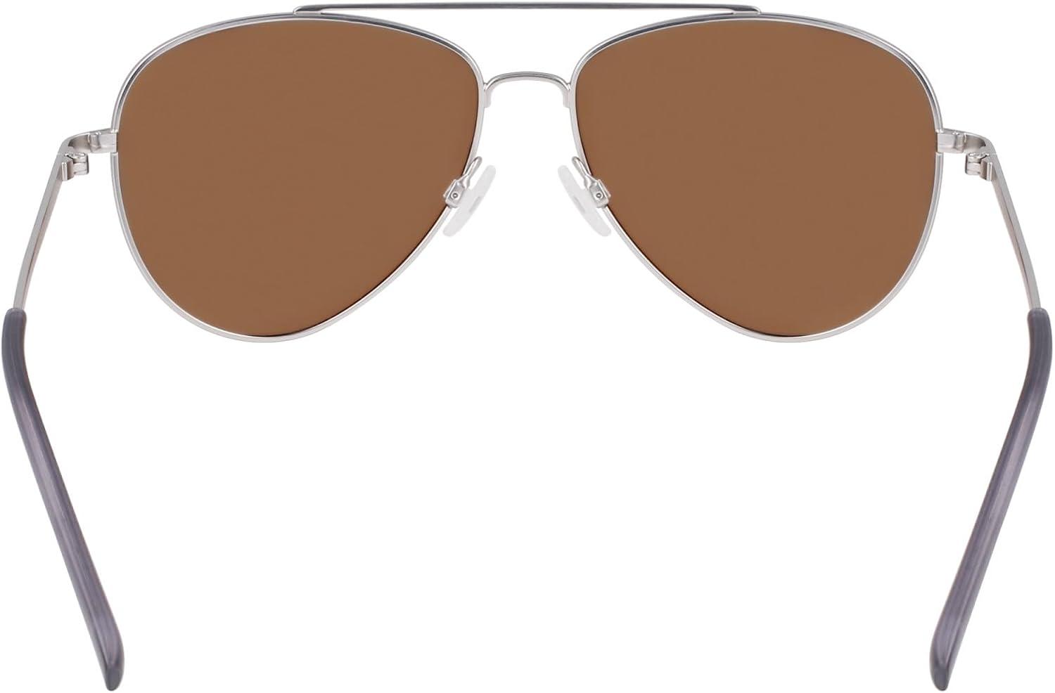 imageNautica mens N101sp Pilot SunglassesMatte Silver