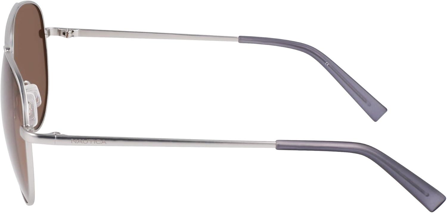 imageNautica mens N101sp Pilot SunglassesMatte Silver