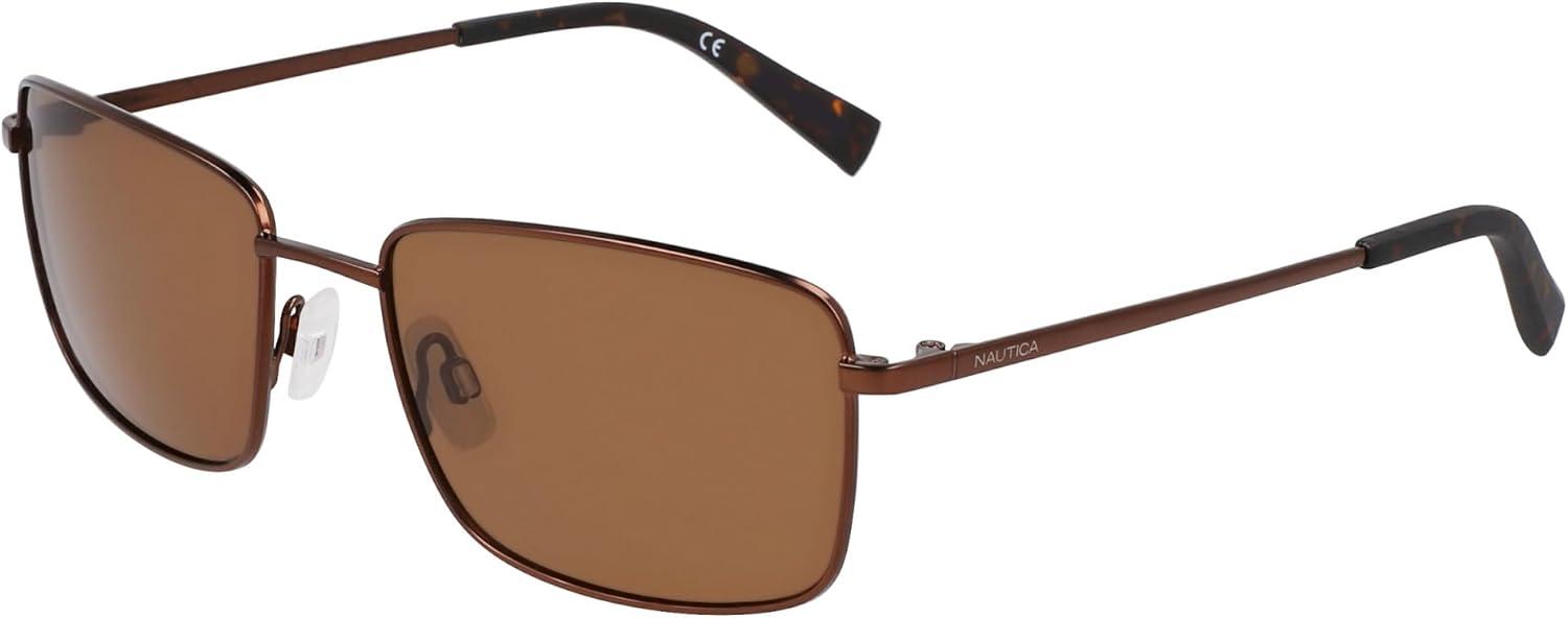 imageNautica mens N102sp Rectangular SunglassesMatte Brown
