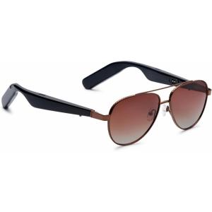 Nautica Corsair Smart Sunglasses for Men & Women – Wireless Smart Glasses with Open Ear Speakers and Microphone, Polarized UV400 Lenses – Black Gradient (Wide)(Admiral Brown Gradient – Wide)