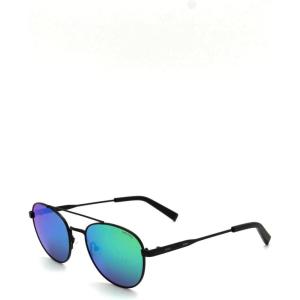 Nautica Men’s N4641sp Round Sunglasses(Matte Black/Green Mirror Polarized)