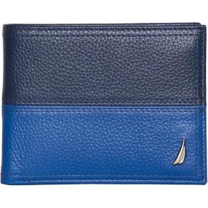 Nautica Men’s Bifold Leather Wallet | RFID Blocking | ID Window | Card Slots | Organization | Durable | Stylish(Cobalt Blue)