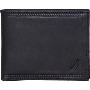 Nautica Men’s Bifold Leather Wallet | RFID Blocking | ID Window | Card Slots | Organization | Durable | Stylish(Embossed Leather – Black)