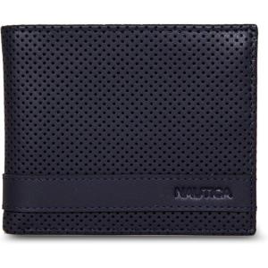 Nautica Men’s Bifold Leather Wallet | RFID Blocking | ID Window | Card Slots | Organization | Durable | Stylish(Perforated – Navy)