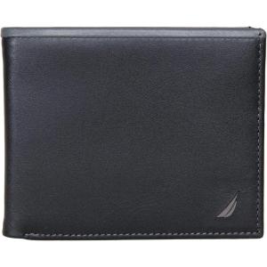 Nautica Men’s Bifold Leather Wallet | RFID Blocking | ID Window | Card Slots | Organization | Durable | Stylish(Pop Color – Black/Grey)