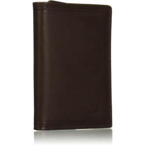 Nautica Men’s Trifold Wallet | RFID Blocking Protection | ID Window | Card Slots | Genuine Leather | Durable(Embossed Leather – Brown)