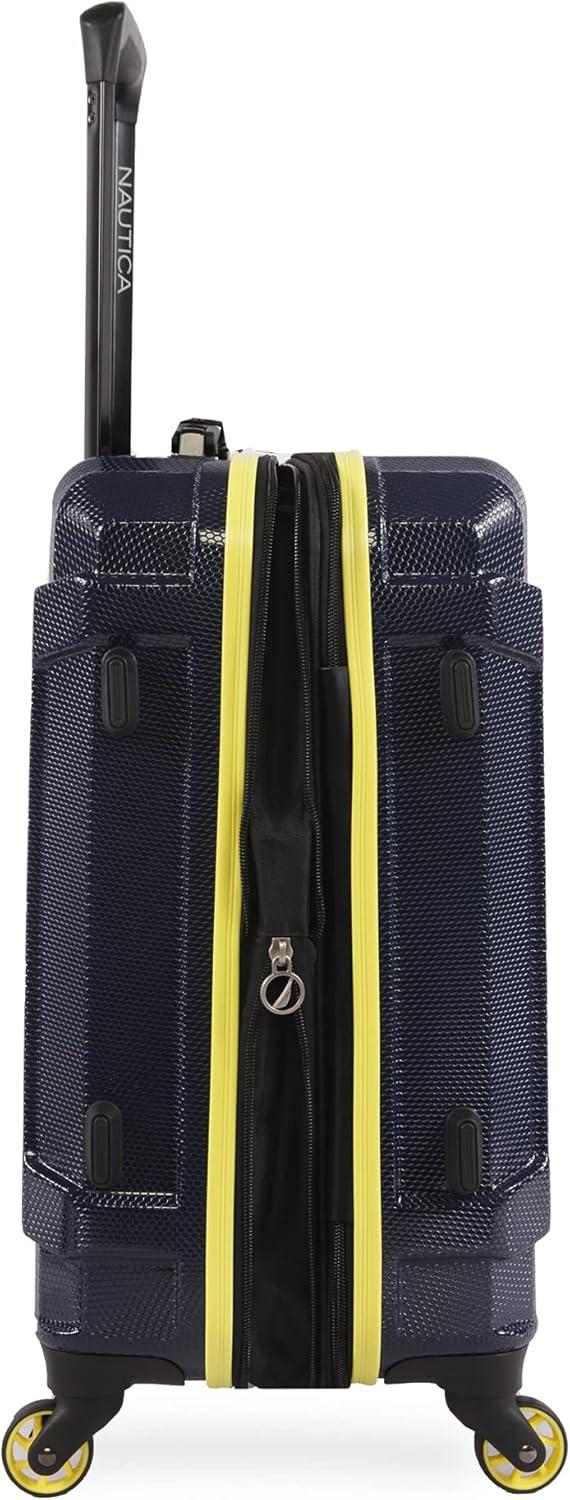imageNautica Maker Hardside Spinner Luggage lightweight NavyYellow CarryOn 21InchNavyYellow