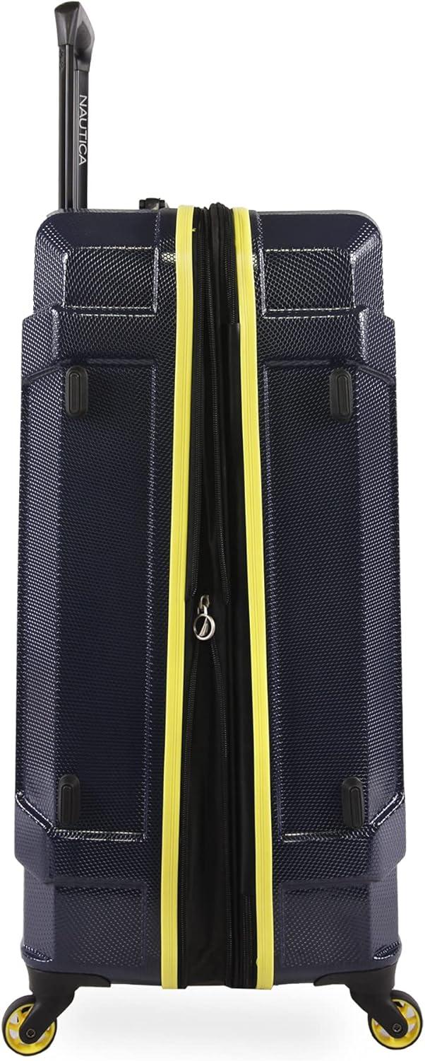 imageNautica Maker Hardside Spinner Luggage lightweight NavyYellow CarryOn 21InchNavyYellow