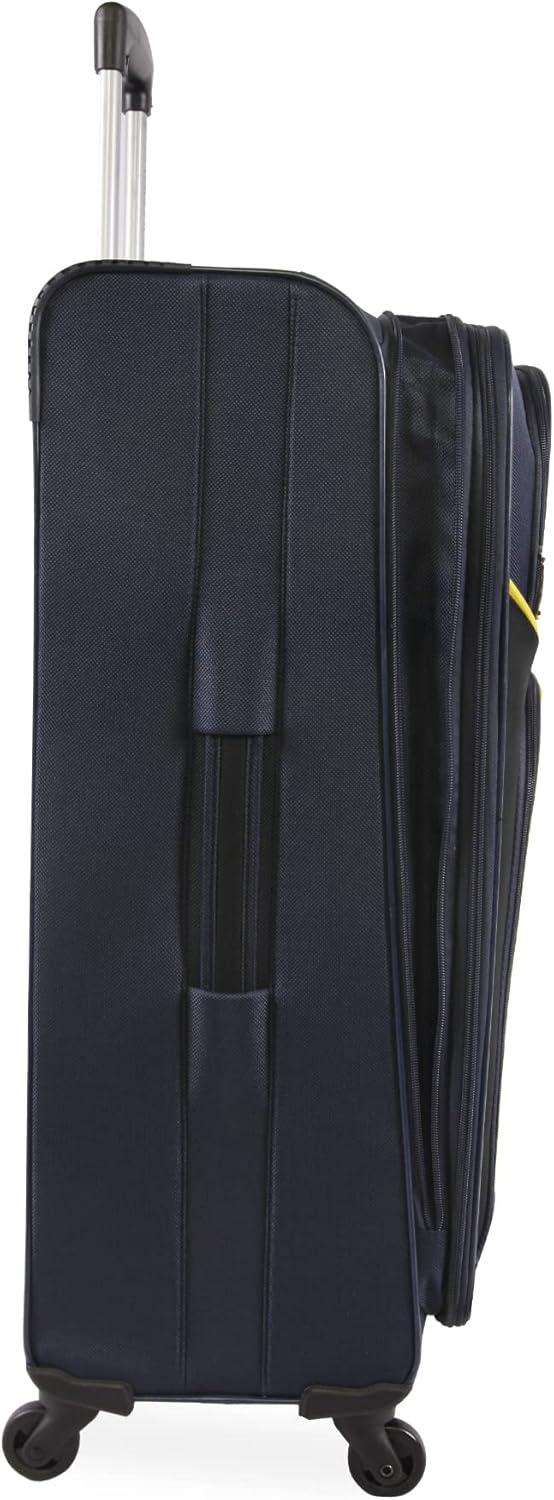imageNautica Seascape Collection 4pc Softside Luggage Set BlackBlueNavyYellow