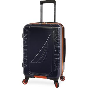 Nautica Birch 21″ Carry On Hardside Spinner Luggage(Navy/Orange)