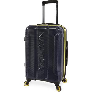 Nautica Maker Hardside Spinner Luggage, lightweight, Navy/Yellow, Carry-On 21-Inch(Navy/Yellow)