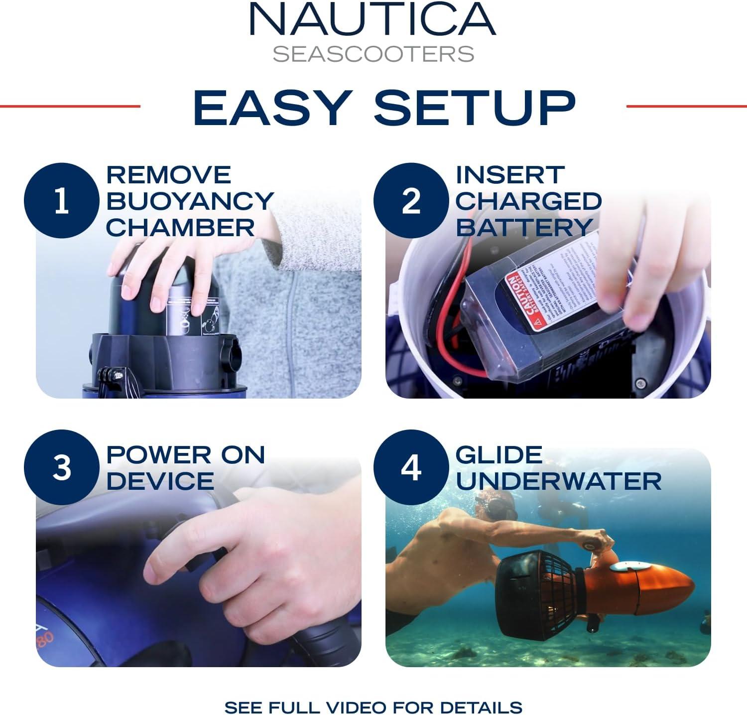 imageNautica Marine Underwater Seascooter Scuba Diving Snorkeling for Ocean or Pool to Maximize Your Underwater Dive Adventure Action Camera Compatible