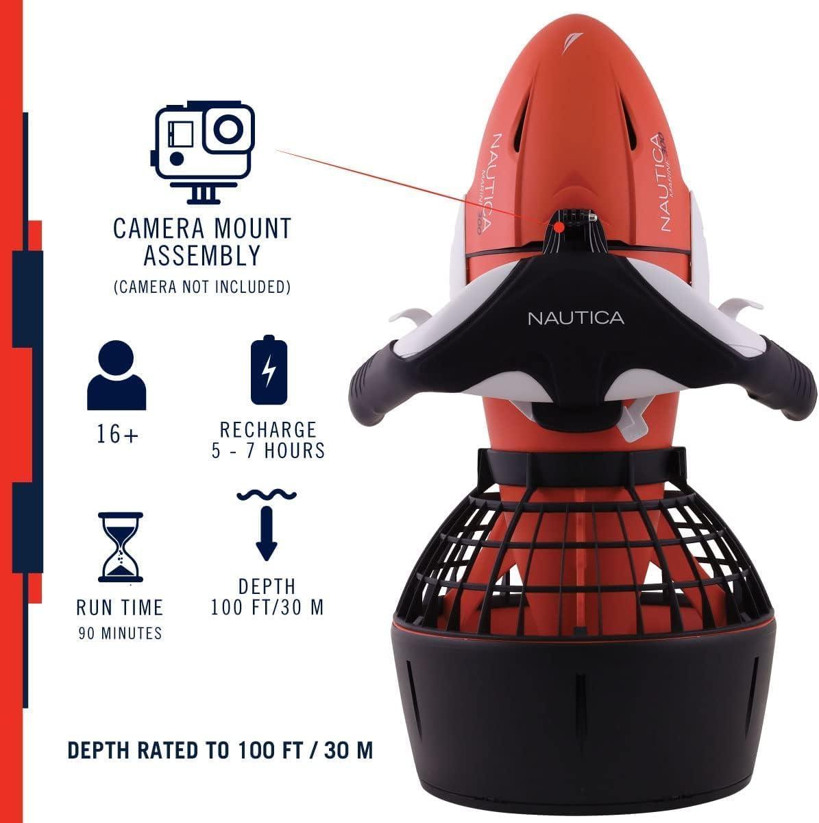imageNautica Marine Underwater Seascooter Scuba Diving Snorkeling for Ocean or Pool to Maximize Your Underwater Dive Adventure Action Camera Compatible