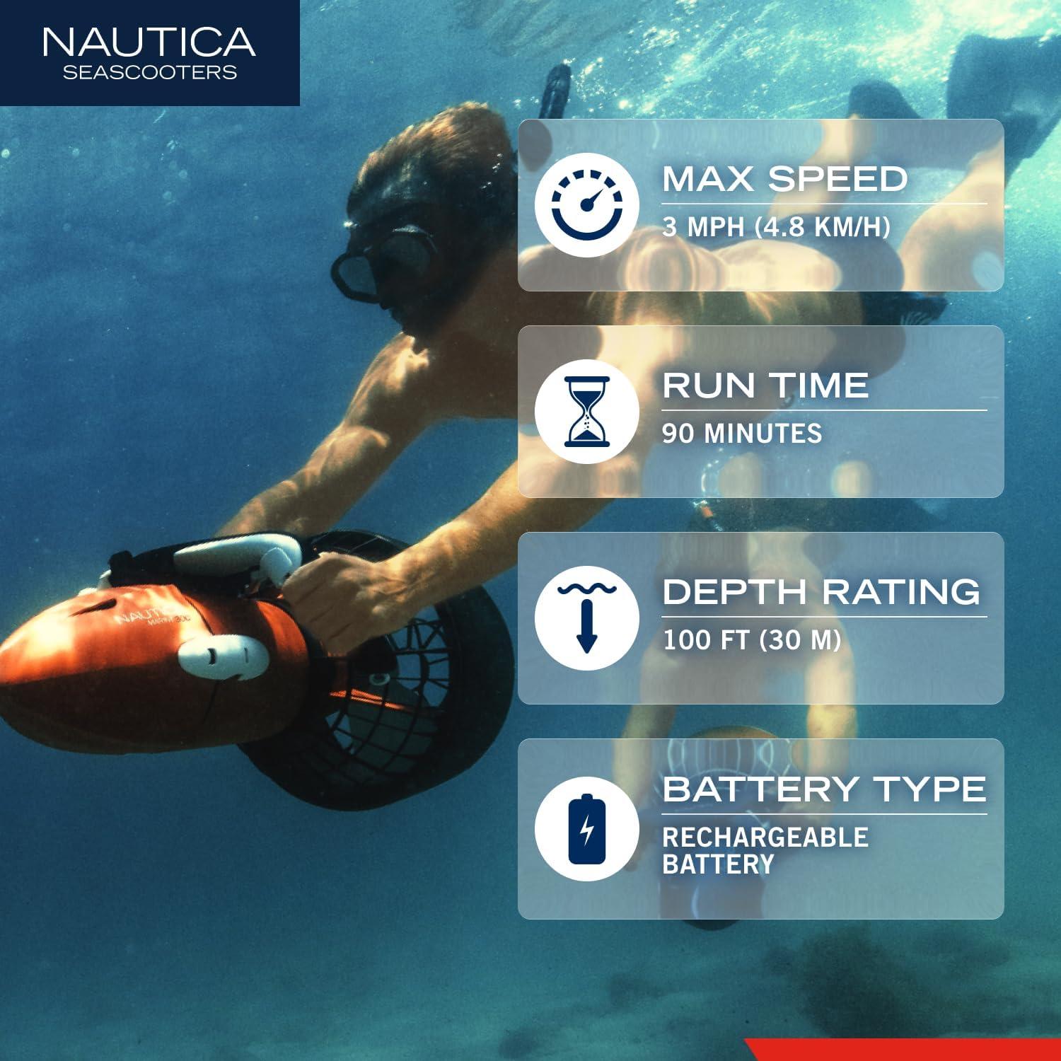 imageNautica Marine Underwater Seascooter Scuba Diving Snorkeling for Ocean or Pool to Maximize Your Underwater Dive Adventure Action Camera Compatible